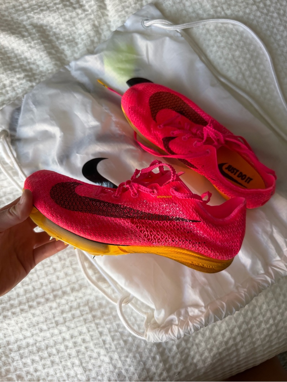 Nike Women's Pink and Yellow Athletic Shoes